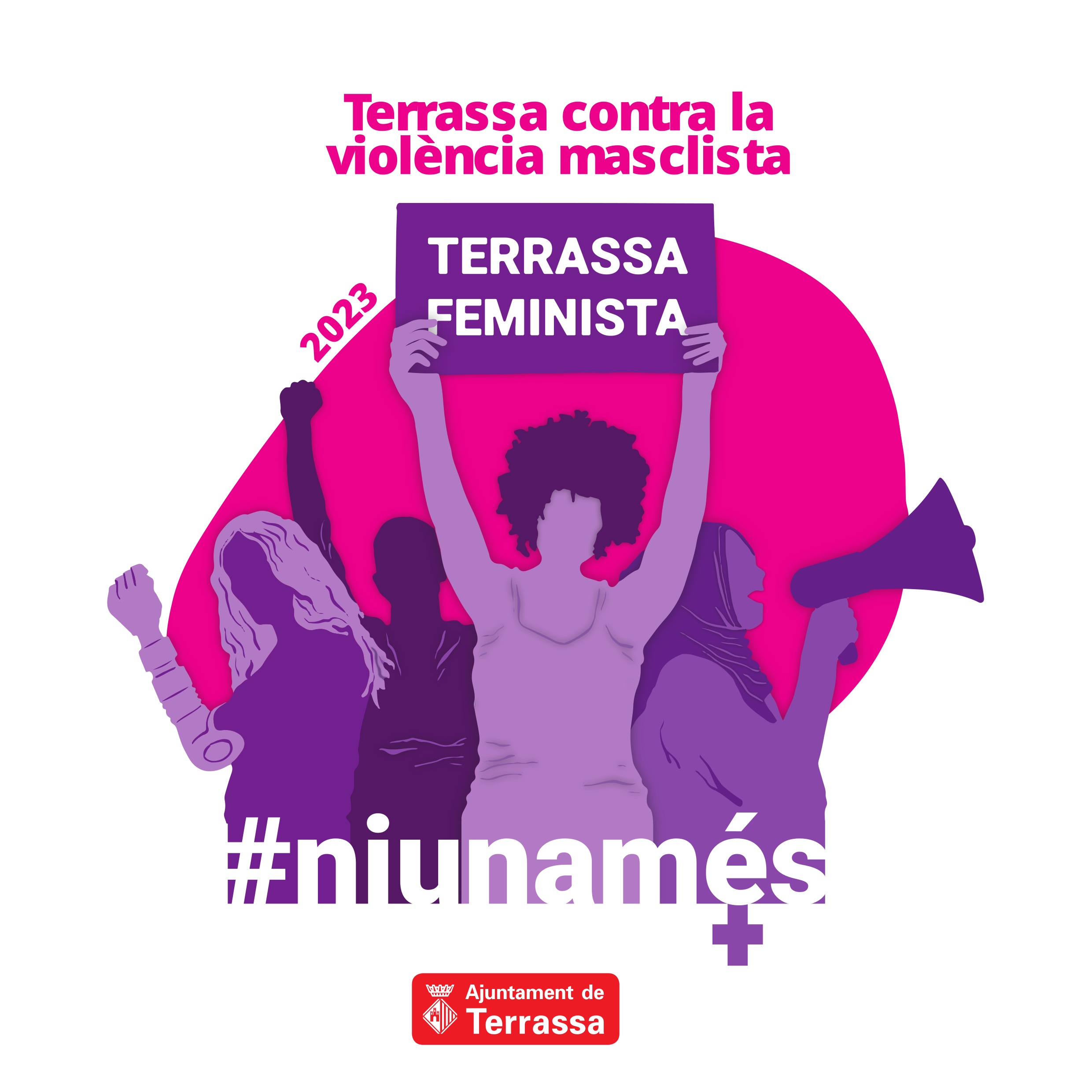 Cartell de la campanya #niunamés contra la violència masclista de 2023